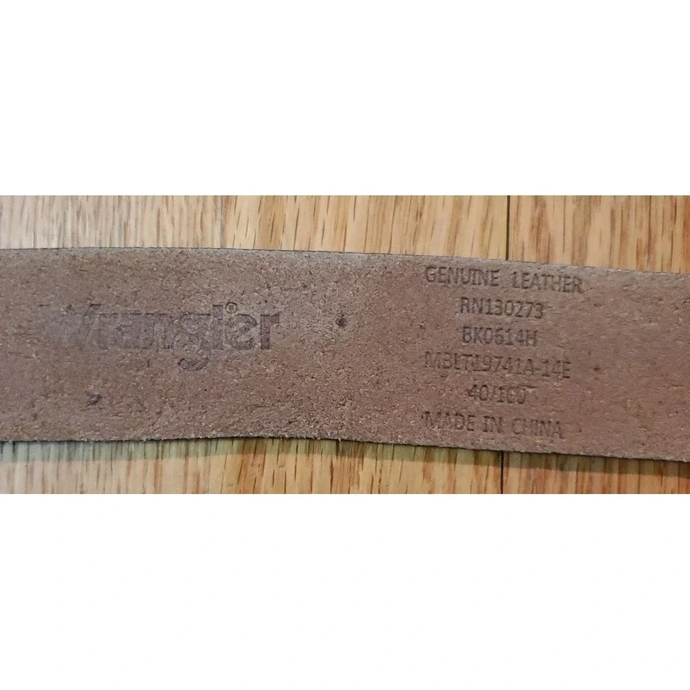 WRANGLER Brown Genuine‎ Leather Western Belt Mens Size 40/100